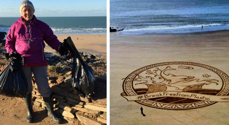 Una anciana señora de 70 años ha limpiado en un año 52 playas de basura de plástico