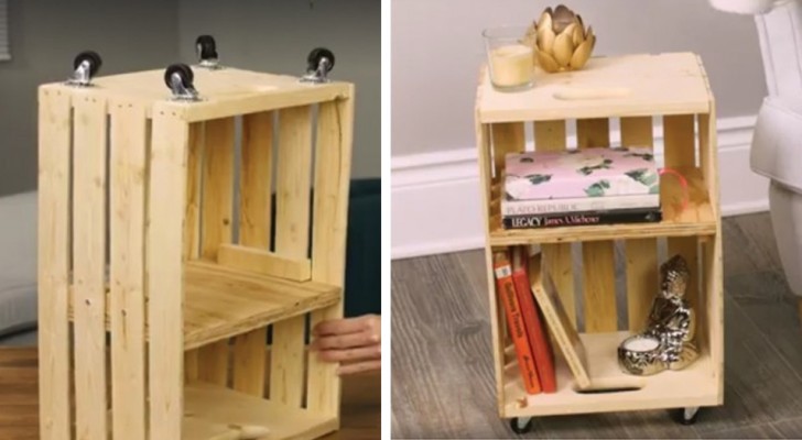 5 facili step per realizzare un originale mobile da salotto partendo da una semplice cassetta di legno