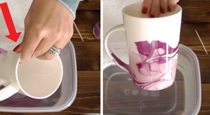 Volete decorare le vostre tazze? Ecco come fare usando acqua e smalto per le unghie