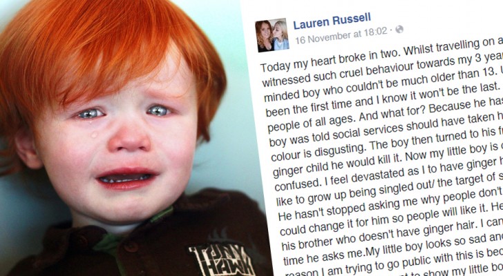 Sull'autobus un bimbo di 3 anni viene chiamato "rosso disgustoso": la madre risponde ricordando l'importanza dell'inclusione