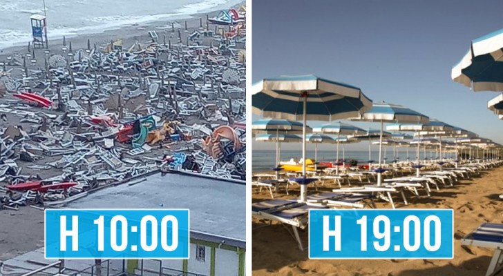 L'operatività record della Riviera Romagnola: 8 ore dopo il nubifragio le spiagge sono in perfetto ordine
