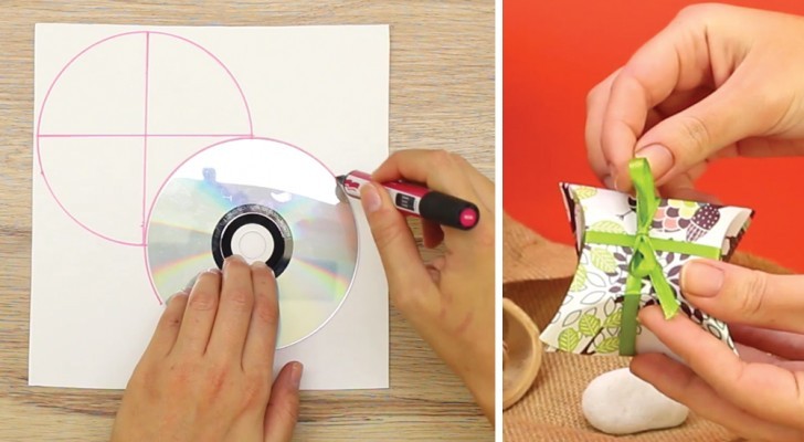Come creare una deliziosa scatola da regalo usando un cartoncino e un CD