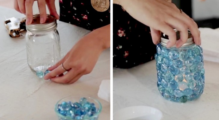 Come trasformare i vecchi barattoli di vetro in splendide opere d'arte in mosaico