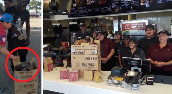 Tenta dar comida para os moradores de rua, mas a comida acaba logo: o gerente do McDonalds decide ajudá-la