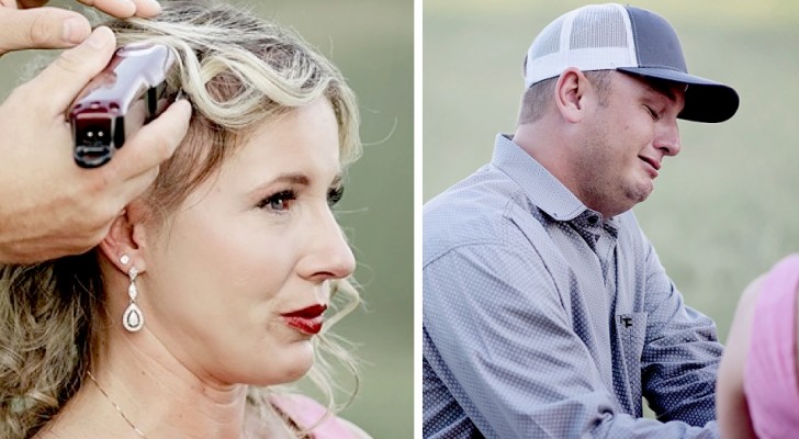 The poignant images of a man cutting his wife's hair before her chemotherapy begins