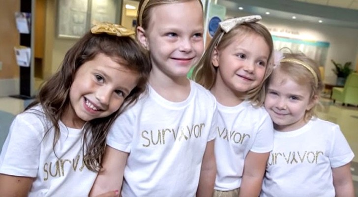 These four little girls who survived cancer meet 3 years later in the same hospital where they were treated