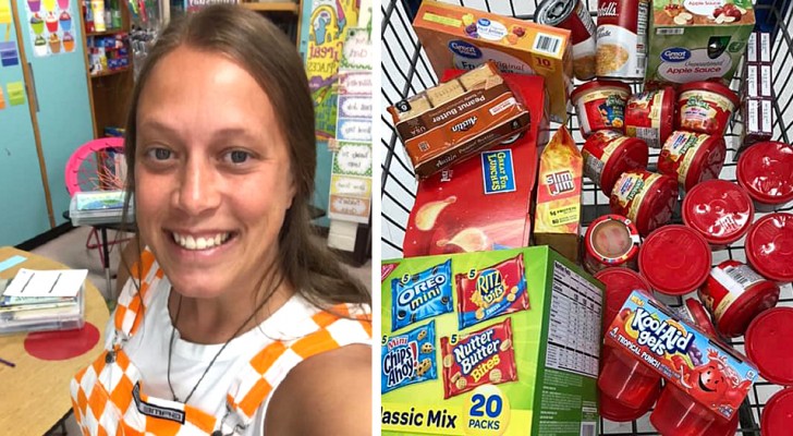 This teacher buys food for one of her students who is in difficulty