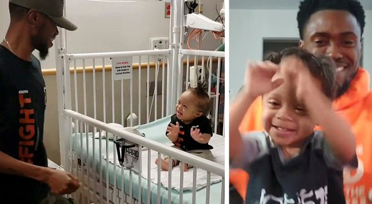 Questo bambino con la sindrome di Down ha sconfitto la leucemia a 3 anni e ora balla felice assieme al suo papà