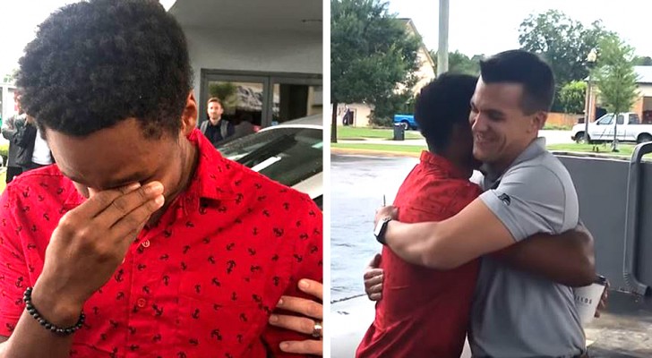 He walks 20 miles to go to work and his boss gives him his own car to thank him