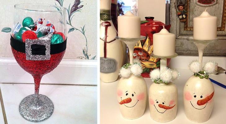16 idee brillanti per riciclare bicchieri e calici e trasformarli in originali decorazioni di Natale