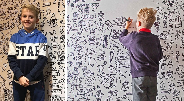 Op school zijn ze boos op hem omdat hij niet stopt met tekenen: een restaurant neemt hem aan om een muur in een zaal te versieren
