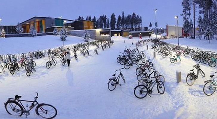 In dieser finnischen Stadt fahren die Schüler mit dem Fahrrad zur Schule, auch wenn die Temperatur -17 °C beträgt