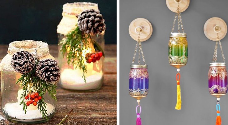 19 idee fantasiose ed economiche per riutilizzare i barattoli di vetro, a Natale e non solo