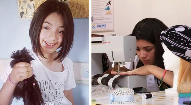 Uma menina de 13 anos fundou uma associação que fabrica perucas para quem faz quimioterapia