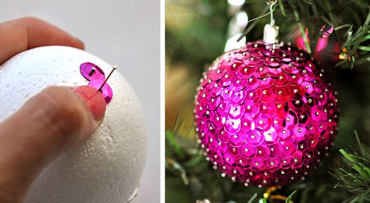 Il metodo semplice e veloce per realizzare originali decorazioni natalizie con le paillettes