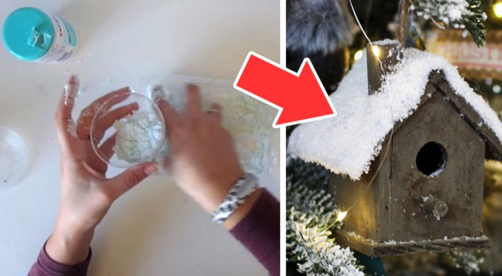 La tecnica semplice ed economica per preparare neve artificiale fatta in casa con cui decorare a Natale