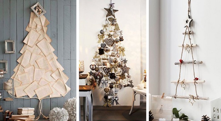 14 idee semplici ed eleganti per creare un albero di Natale anche se si ha poco spazio in casa