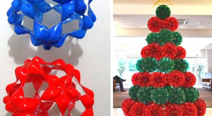 12 idee brillanti per riciclare le bottiglie di plastica e trasformarle in splendide decorazioni natalizie