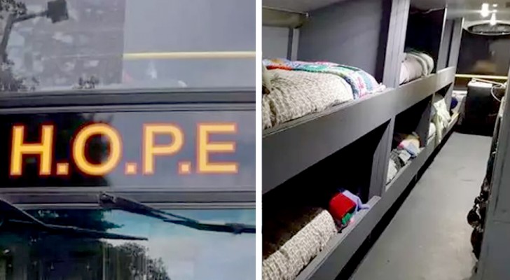 Um motorista transformou um ônibus inglês em um refúgio para os moradores de rua