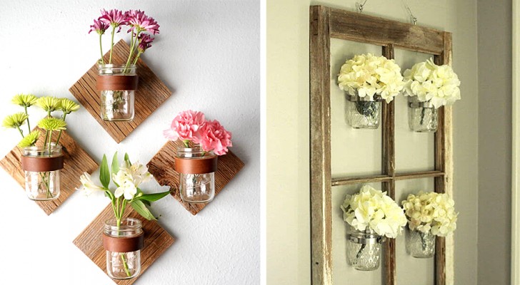 24 modi originali e creativi per decorare le pareti riutilizzando i barattoli di vetro