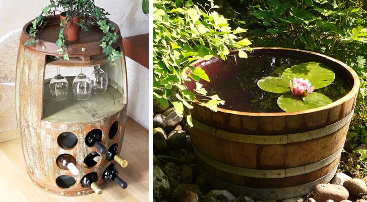 10 brillanti idee per trasformare le botti di legno in meravigliosi complementi d'arredo