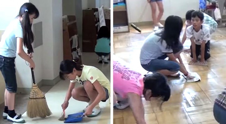  In Japan, students clean their classrooms and school toilets; this is how they learn responsibility from an early age