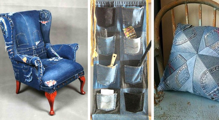 18 idee brillanti per arredare casa con i jeans e riciclare i vostri vestiti in modo creativo