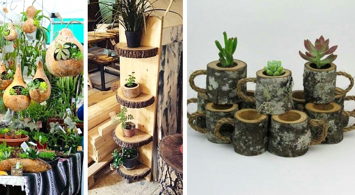 17 soluzioni creative per creare vasi e fioriere fai-da-te e dare un tocco di verde alla nostra casa