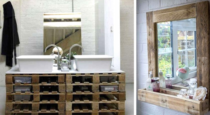 Arredare il bagno in stile rustico: 17 fra le idee migliori per rinnovare i mobili con il legno dei pallet