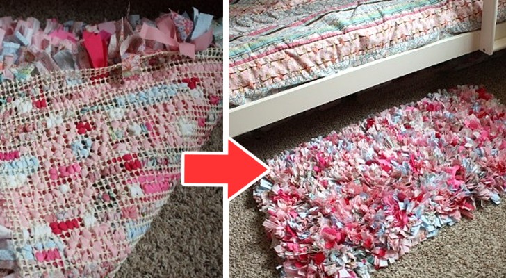 Il metodo semplice e veloce per realizzare un tappetino fai-da-te con semplici ritagli di stoffa