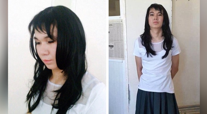 Er verkleidet sich als Frau, um seiner Freundin zu helfen, ihr Examen zu bestehen, aber der Tonfall verrät ihn