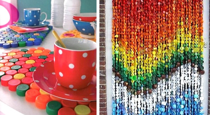 7 lavoretti facili e colorati per riciclare i tappi di plastica in modo creativo