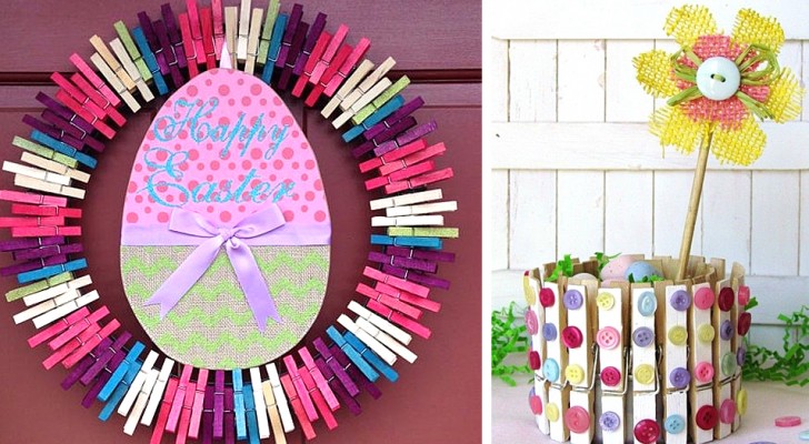 10 decorazioni per Pasqua semplici e colorate da realizzare con le mollette da bucato
