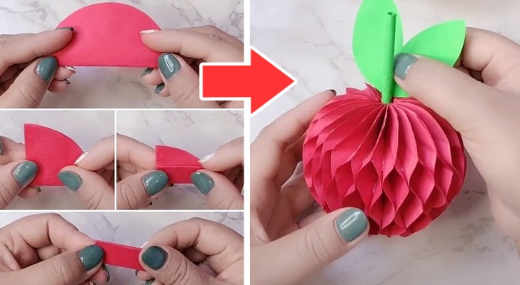 La tecnica per creare un'incredibile mela in 3D fatta di carta e decorare in modo originale