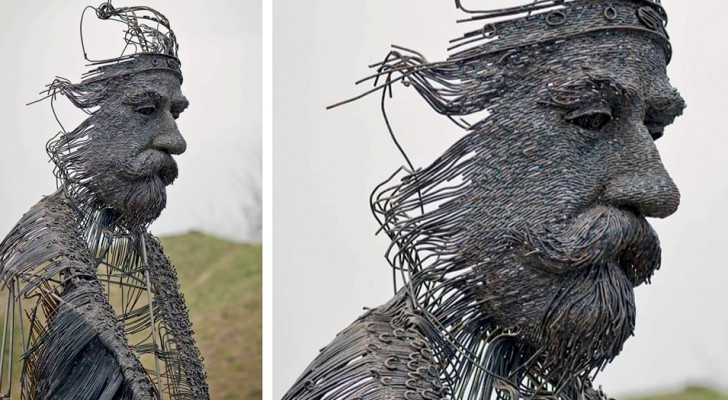 Questo artista realizza sculture di personaggi storici utilizzando materiali industriali come il ferro e l'acciaio