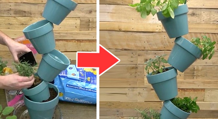 Il semplice metodo fai-da-te per realizzare una sorprendente fioriera sospesa riciclando vasi di terracotta