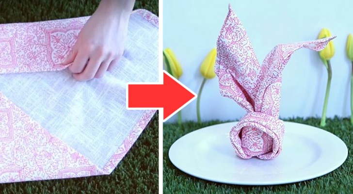 Il metodo semplice e rapido per piegare un tovagliolo a forma di coniglietto, ideale per Pasqua