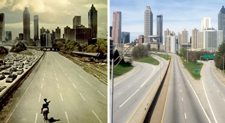 Coronavirus: un utente ricrea il poster di The Walking Dead fotografando le strade desolate della città