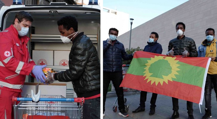 La comunità etiope di Milano dona scorte di cibo alla Croce Rossa:"Ci avete salvato, ora vi aiutiamo noi"
