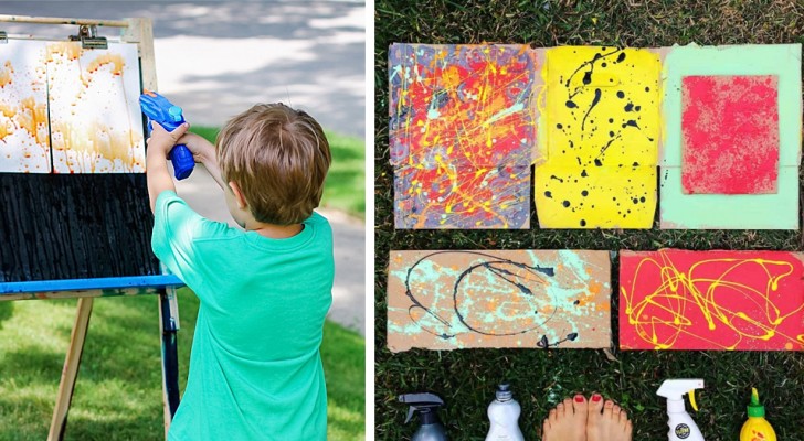 50 idee per dipingere senza pennello  Attività di pittura per bambini,  Bambini pittura, Idee