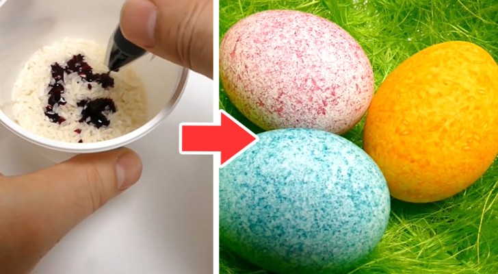 Il metodo facile e veloce per decorare le uova di Pasqua usando il riso