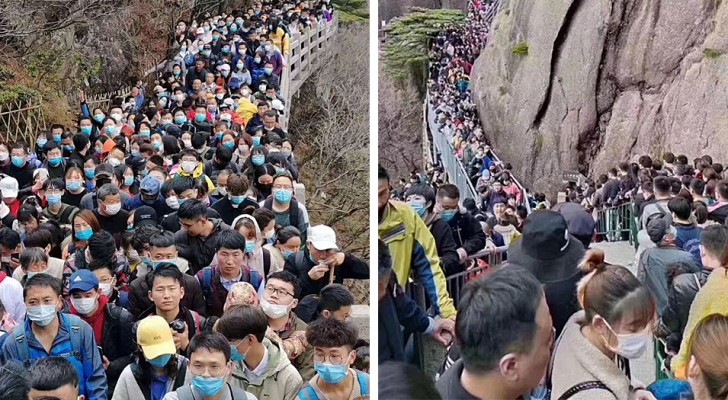 China: más de 20.000 personas esperando en fila para entrar a un parque que abre sus puertas nuevamente luego del bloqueo por el Covid-19