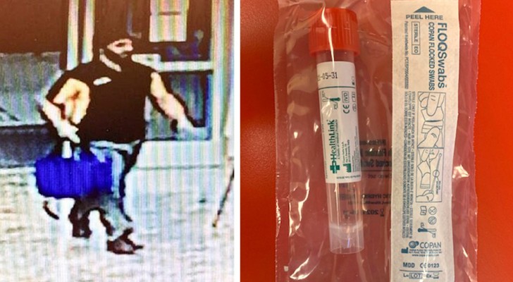 Han klär ut sig till bud och stjäl 29 kit för att diagnostisera coronaviruset på en klinik, nu letar polisen efter honom