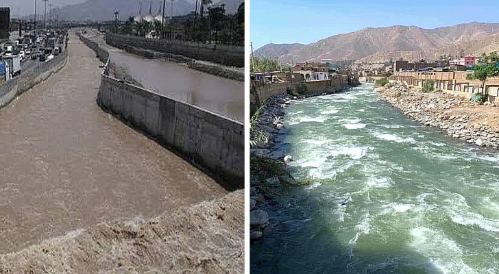 Peru: vanwege de quarantaine worden de wateren van een sterk vervuilde rivier kristalhelder