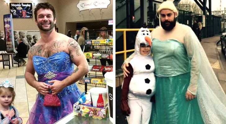 These dads would do anything for their children, even dressing like a princess: 17 photos that show their tender side