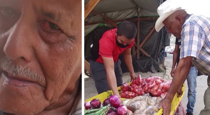 Ein alter Straßenhändler weint vor Glück, als Jugendliche seine gesamte Ware kaufen
