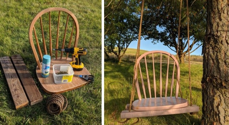 Il metodo semplice e creativo per trasformare una vecchia sedia in una fantastica altalena