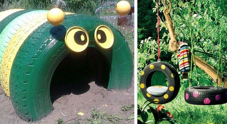 12 trovate simpaticissime per riciclare vecchi pneumatici e creare tanti giochi con cui far divertire i bambini