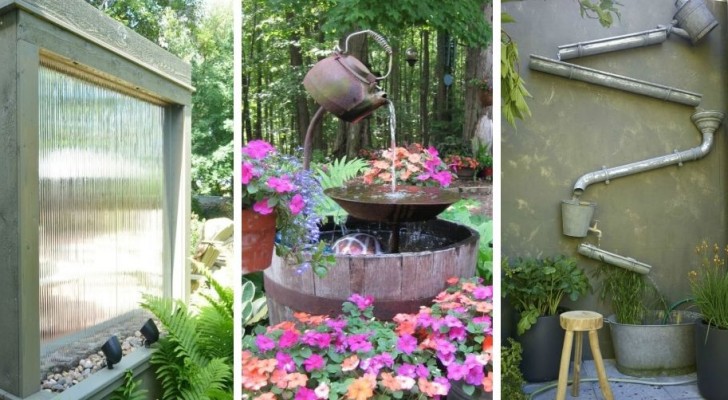 10 splendide idee per abbellire il giardino creando fontane e giochi d'acqua fai-da-te