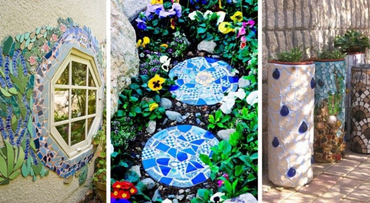 16 idee coloratissime per decorare il vostro giardino con la tecnica del mosaico